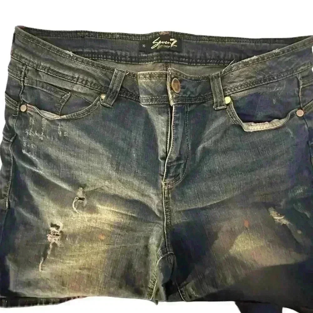 7 Seven Denim Shorts Size 16 - Picture 9 of 10